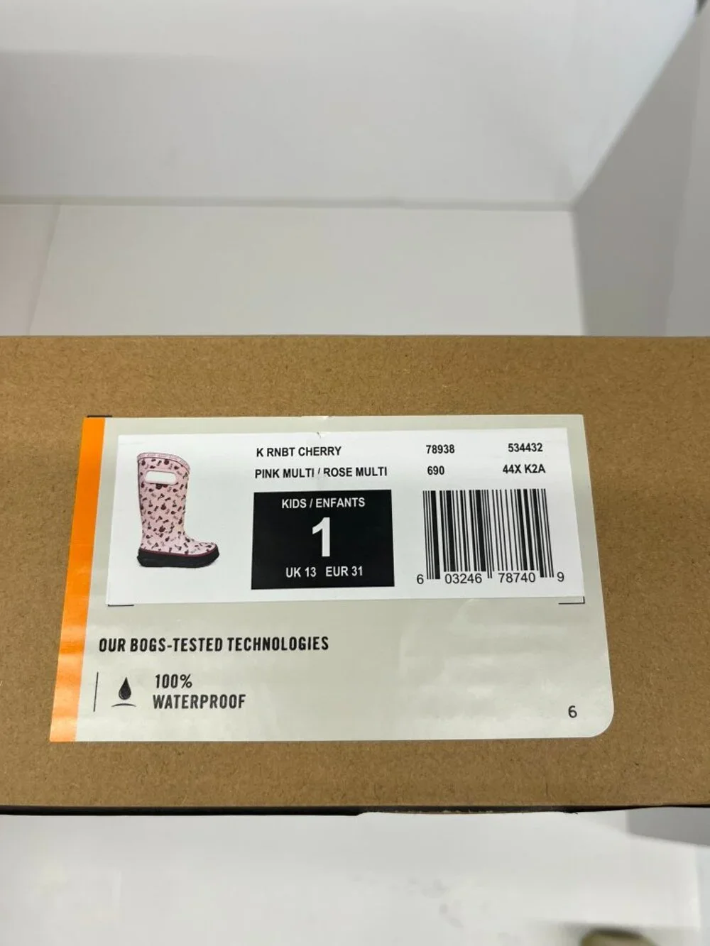 NEW Bogs Kids Rainboots in Cherry and Rose Multi Pink Size 1
